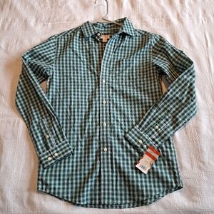 Cat & Jack boys large or 12-14 blue & green plaid long sleeved shirt